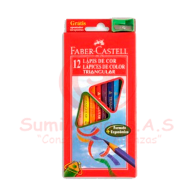 COLORES X 12 TRIANGULAR 3MM FABERCASTELL (96)