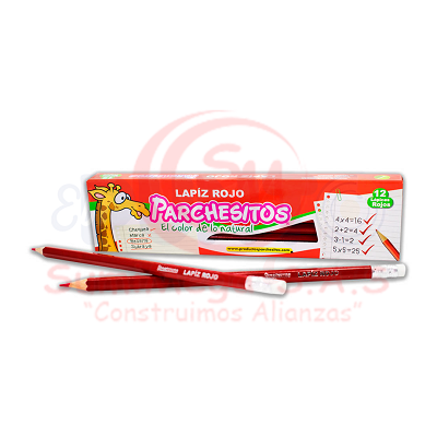 Lapiz Chequeo Rojo 3mm Parchesitos (12)(240)