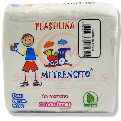 Plastilina X 500 Gr Blanco Trensito Liquidacion - SumiMega