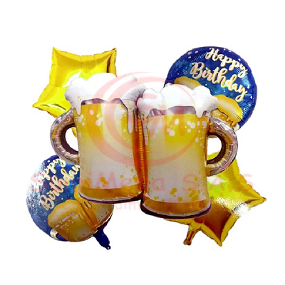 Bomba Bouquet Happy Birthaday Cervezas 5Pcs Jm5215(12)