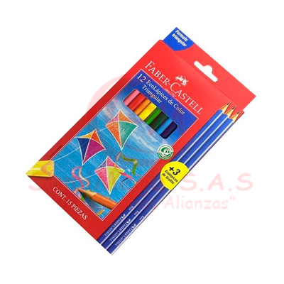 Colores X 12 3Mm + 3 lap Triang Fabercastell (96)