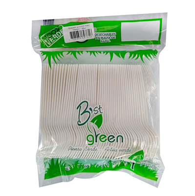 Tenedor Biodegradable Maiz Grande X 100 BEST GREEN